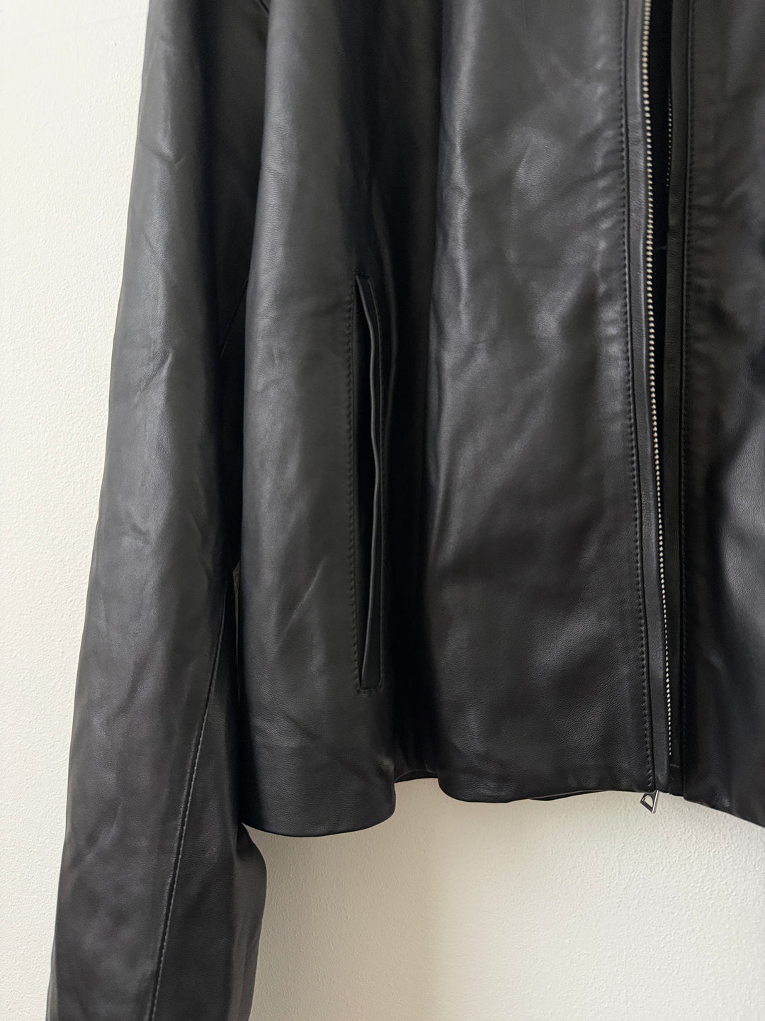 Cropped Leather Blouson Jacket