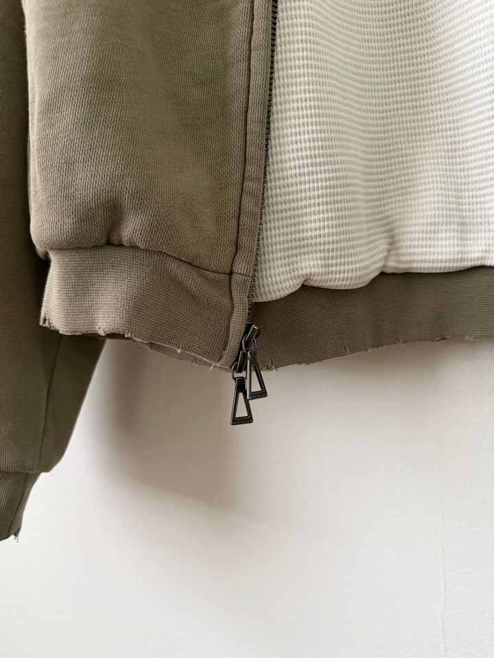 Folsom Frances Thermal Full Zip in Washed Olive
