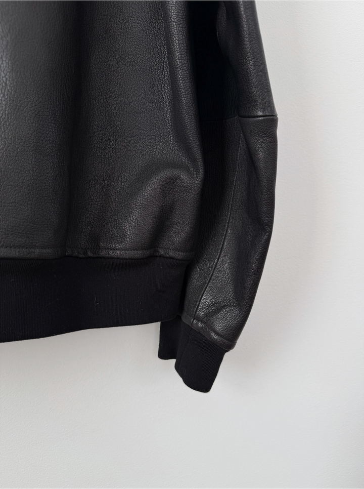 2018 5 Zip Goat Leather Hooded Jacket