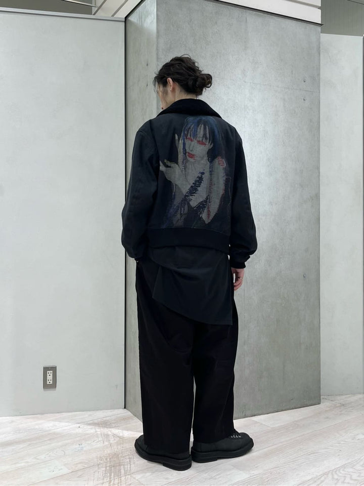 FW24 Pour Homme Lady Print Wool Blouson Jacket