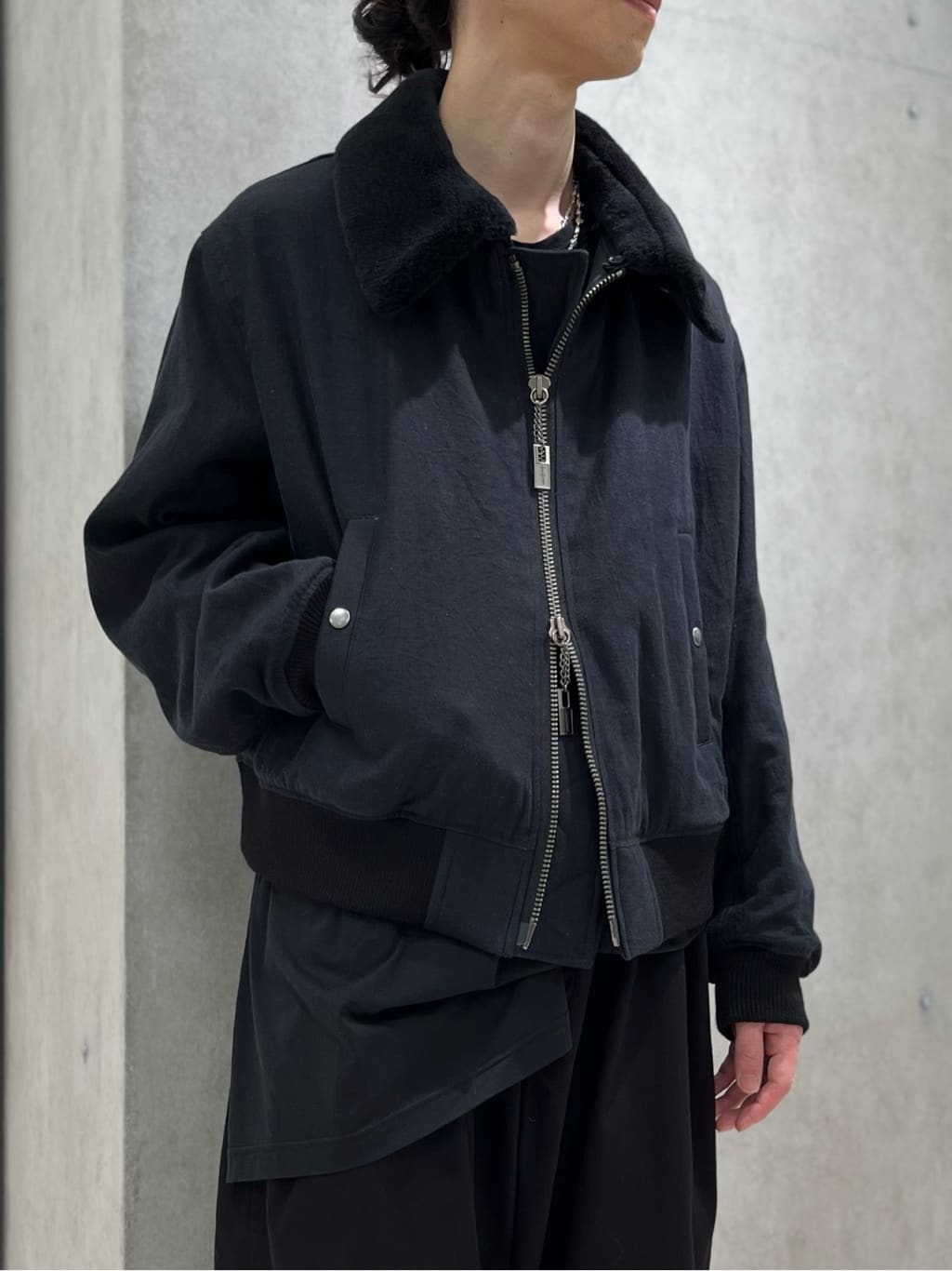 FW24 Pour Homme Lady Print Wool Blouson Jacket